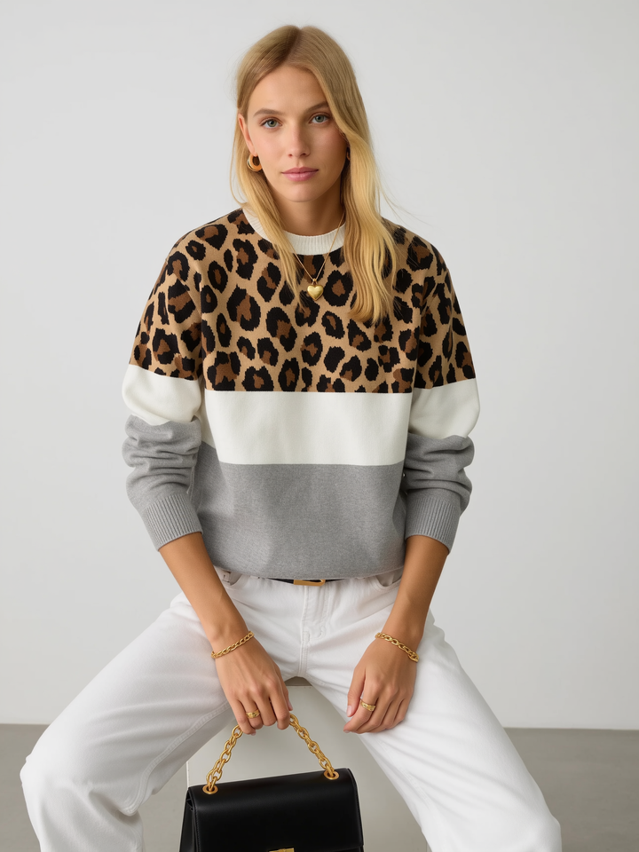 Kaley - Leopard Print Casual Sweater