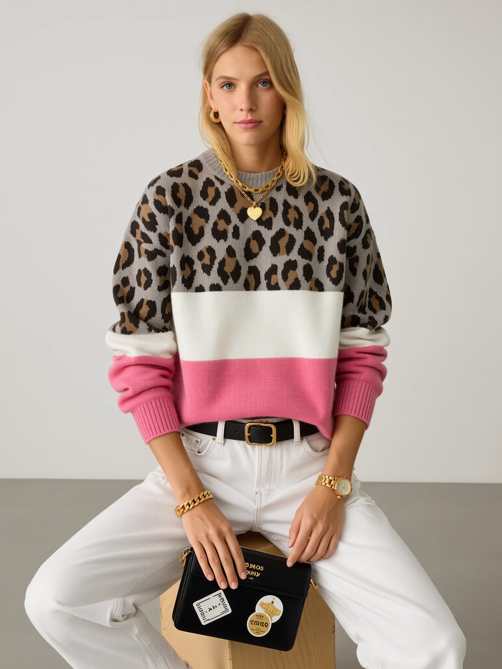 Kaley - Leopard Print Casual Sweater