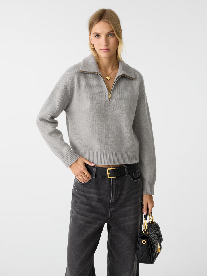 Women's Half-Zip Rib Knit Sweater