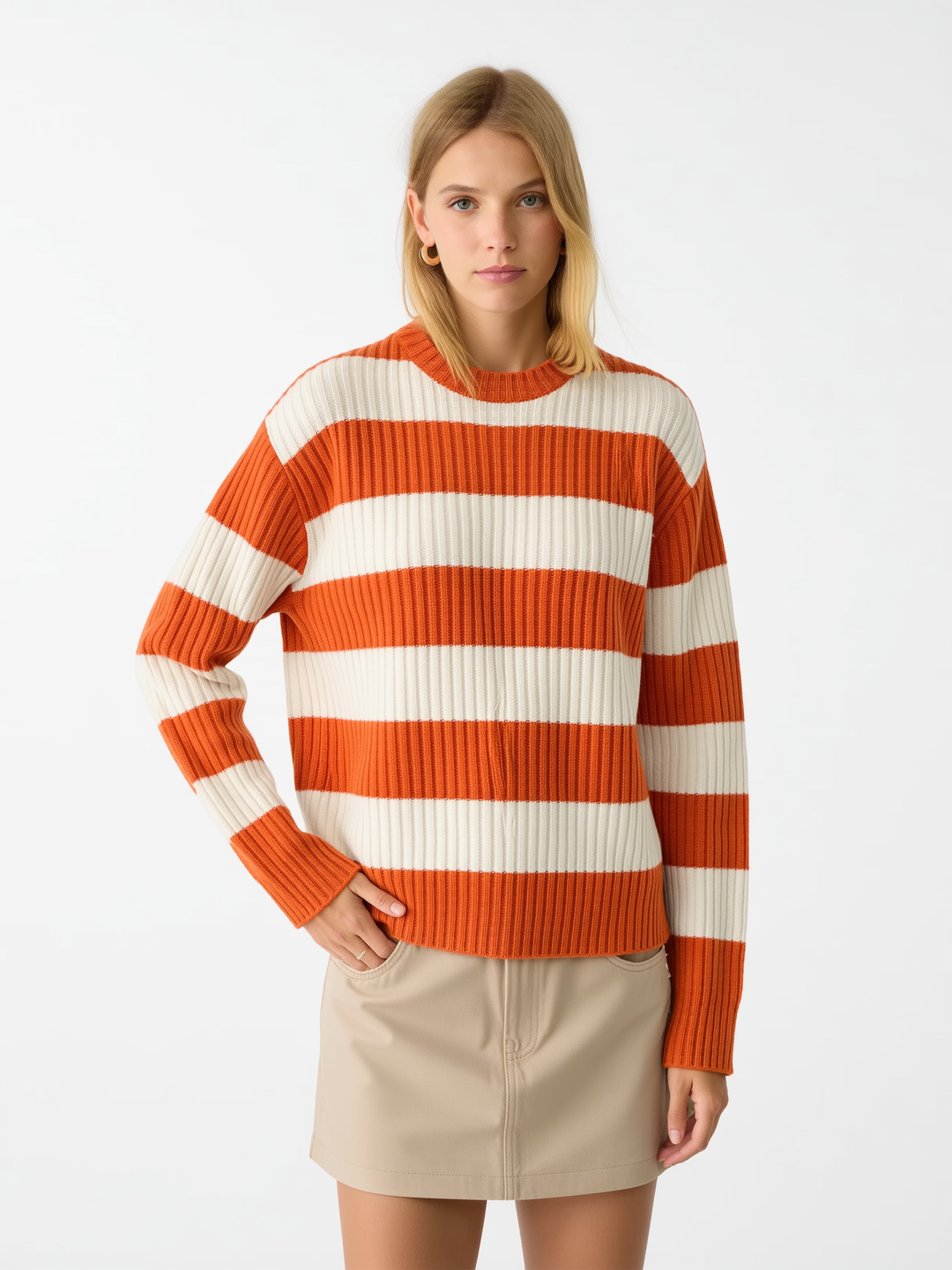 Women's Casual Striped Pullover Sweater