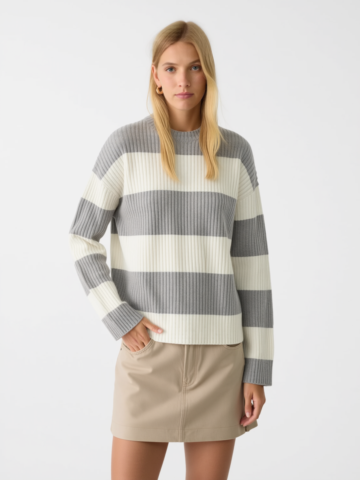 Women's Casual Striped Pullover Sweater